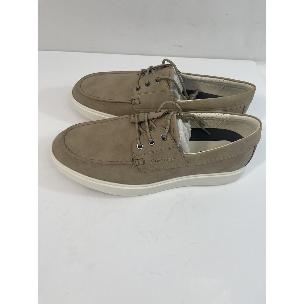 Calvin Klein Shoes Mens Size 10 Beige Boat Shoe Sneakers Casual Comfort - Picture 3 of 16
